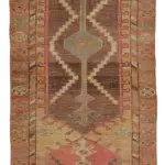 Herki Eskitme Kırmızı Pamuk Üzerine Yün El Dokuma Halı-078x344