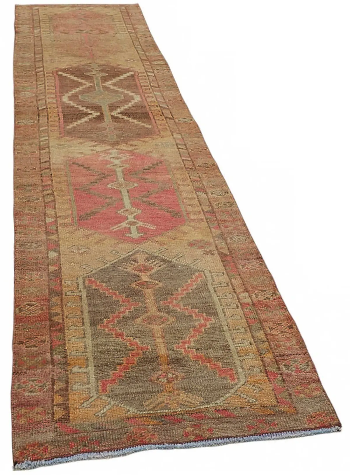 Herki Eskitme Kırmızı Pamuk Üzerine Yün El Dokuma Halı-078x344 - Görsel 2