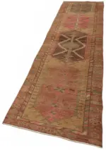 Herki Eskitme Kırmızı Pamuk Üzerine Yün El Dokuma Halı-078x344 - Görsel 3