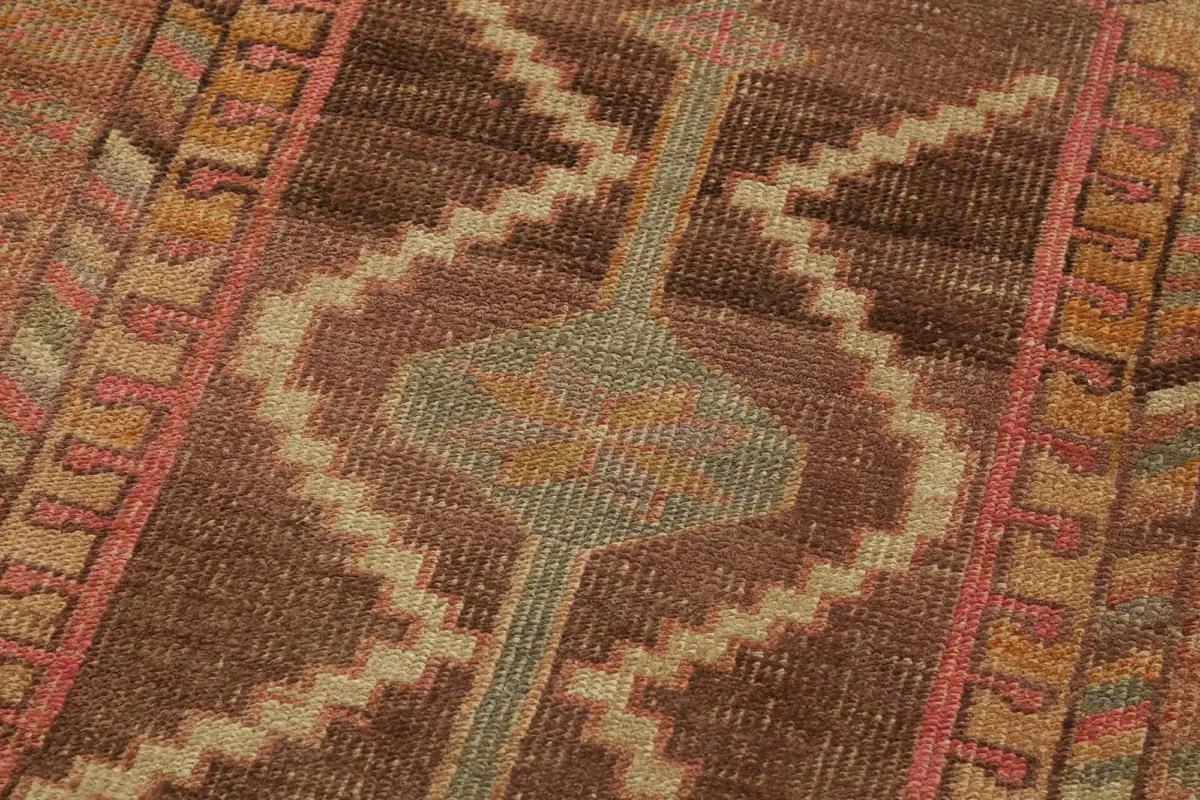 Herki Eskitme Kırmızı Pamuk Üzerine Yün El Dokuma Halı-078x344 - Görsel 5