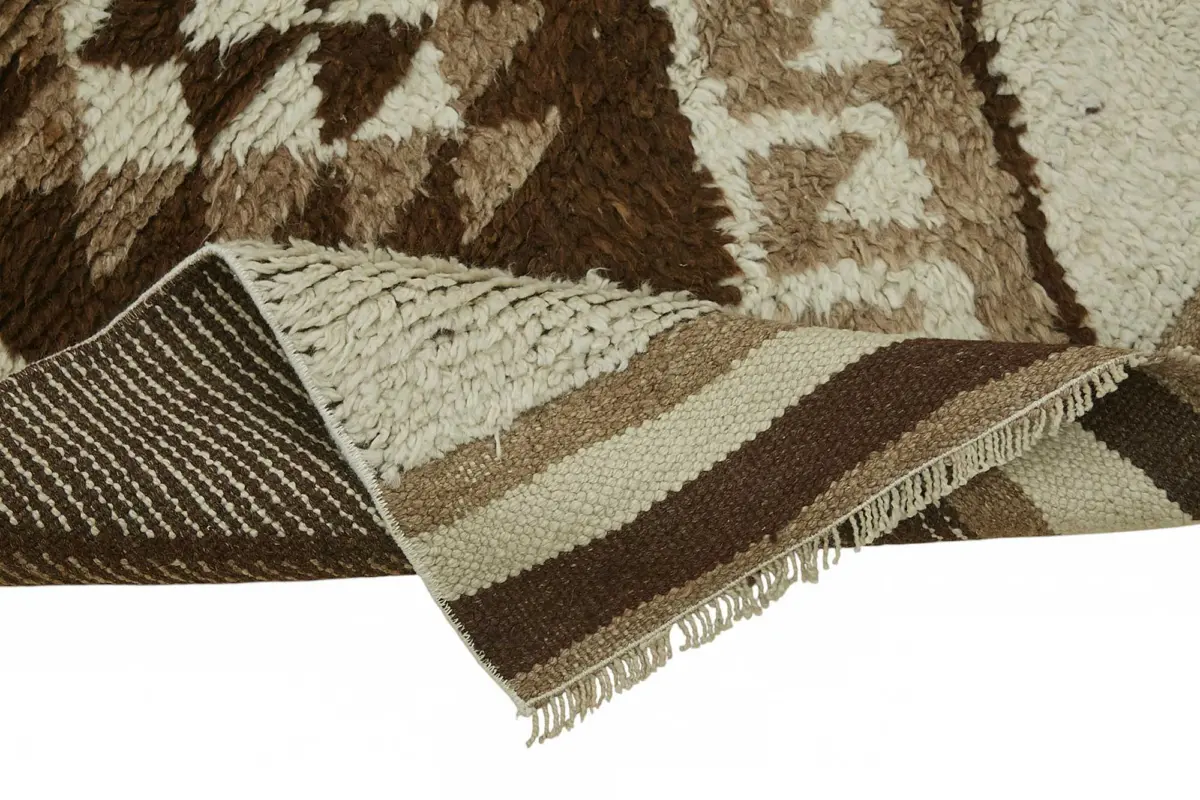 Herki Eskitme Bej Pamuk Üzerine Yün El Dokuma Halı-084x317 - Görsel 6