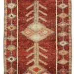 Herki Eskitme Kırmızı Pamuk Üzerine Yün El Dokuma Halı-080x337