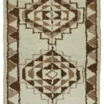 Herki Eskitme Bej Pamuk Üzerine Yün El Dokuma Halı-080x320