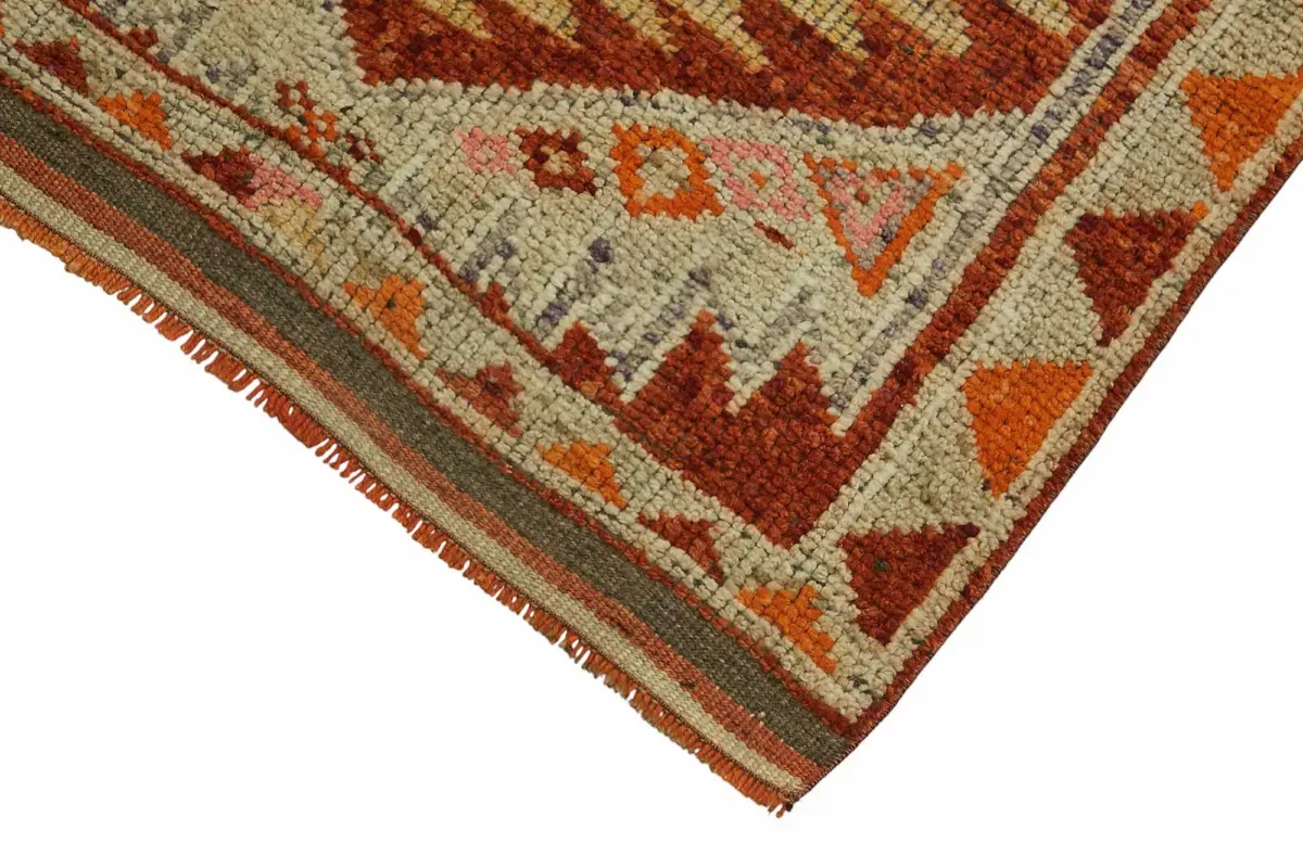 Herki Eskitme Bej Pamuk Üzerine Yün El Dokuma Halı-090x379 - Görsel 4