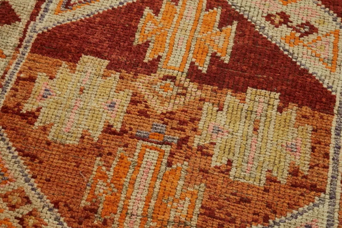 Herki Eskitme Bej Pamuk Üzerine Yün El Dokuma Halı-090x379 - Görsel 5