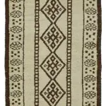 Herki Eskitme Bej Pamuk Üzerine Yün El Dokuma Halı-097x360