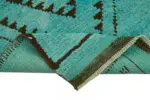 Herki Eskitme Turkuaz Pamuk Üzerine Yün El Dokuma Halı-075x282 - Görsel 6