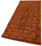 Herki Eskitme Turuncu Pamuk Üzerine Yün El Dokuma Halı-096x230 - Görsel 3