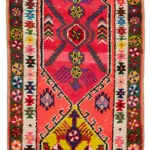 Herki Eskitme Multi Pamuk Üzerine Yün El Dokuma Halı-084x322