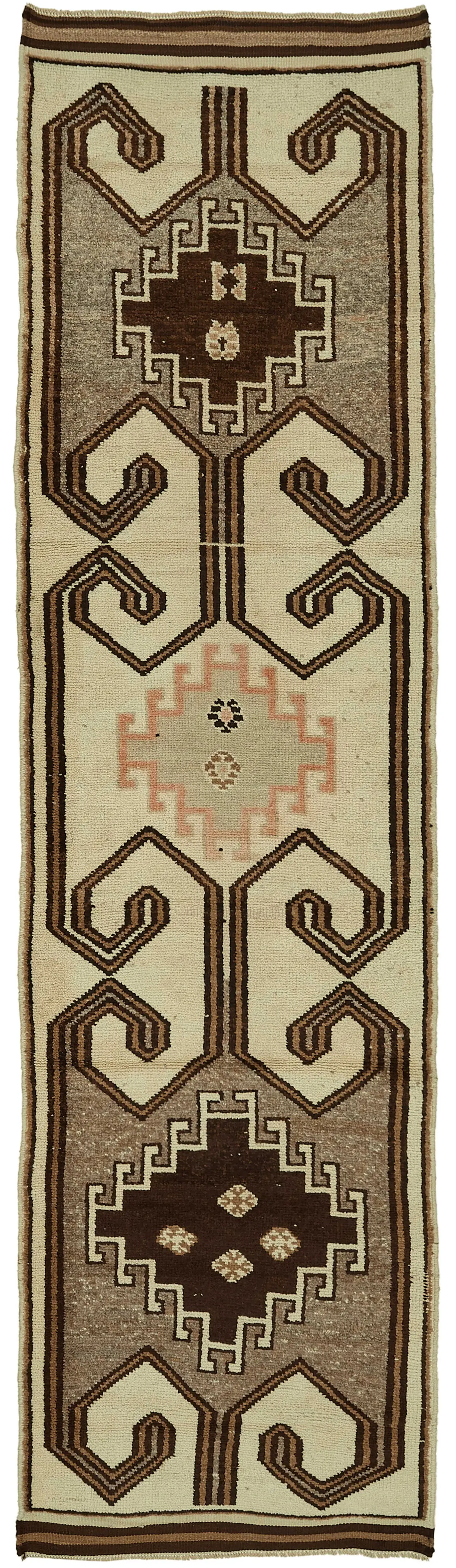 Rc_48470_0_Brown_Oriental_Runner_Rugs Herki Eskitme Kahverengi Pamuk Üzerine Yün El Dokuma Halı-098x374 - Görsel 1