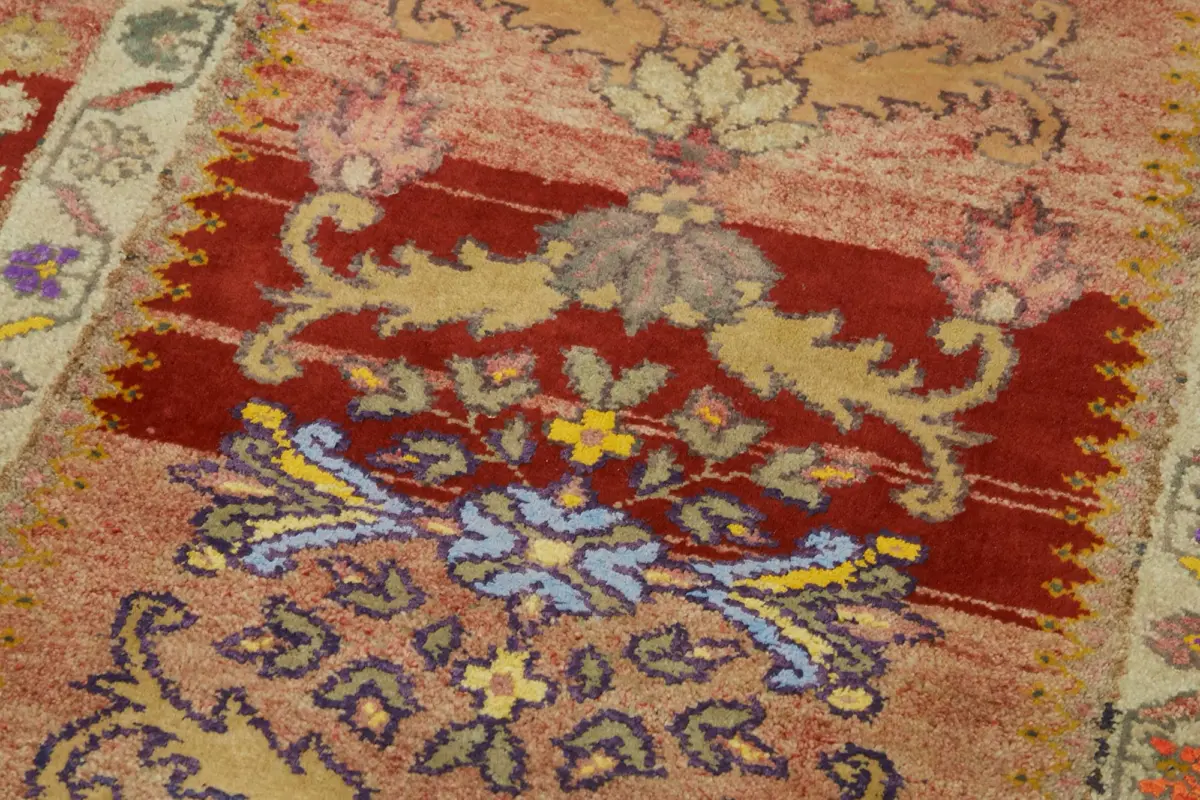 Herki Eskitme Kırmızı Pamuk Üzerine Yün El Dokuma Halı-081x332 - Görsel 5