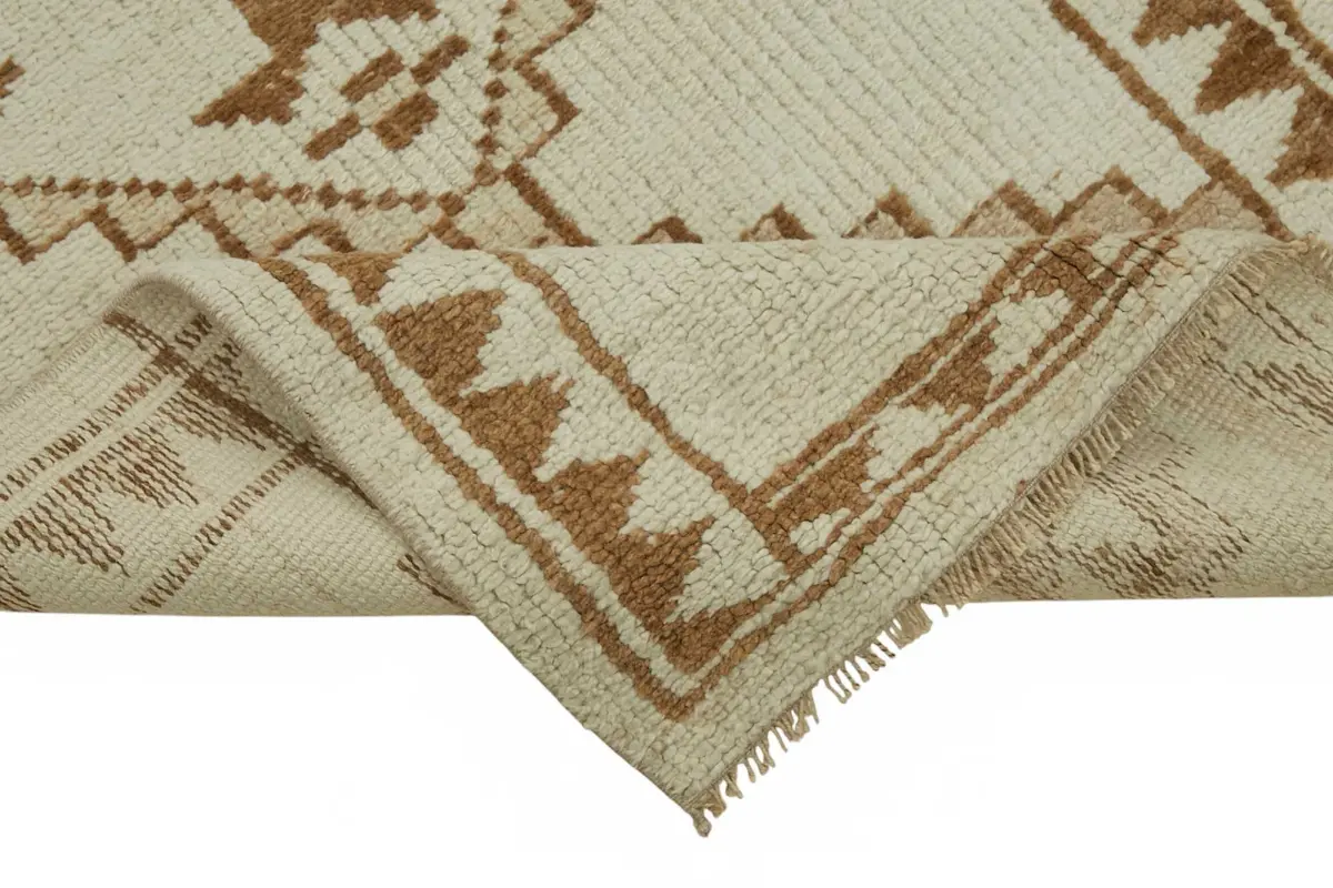 Herki Eskitme Bej Pamuk Üzerine Yün El Dokuma Halı-090x302 - Görsel 6