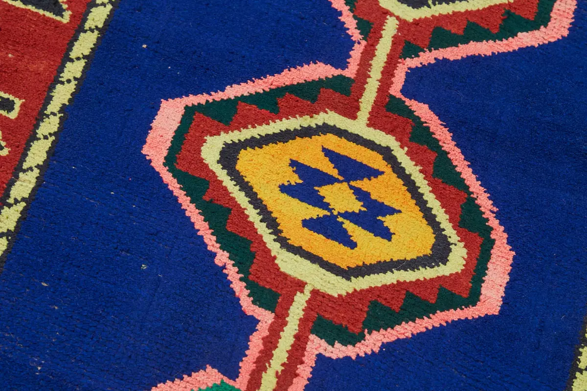 Herki Eskitme Multi Pamuk Üzerine Yün El Dokuma Halı-094x326 - Görsel 5