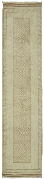 Herki Eskitme Bej Pamuk Üzerine Yün El Dokuma Halı-078x335