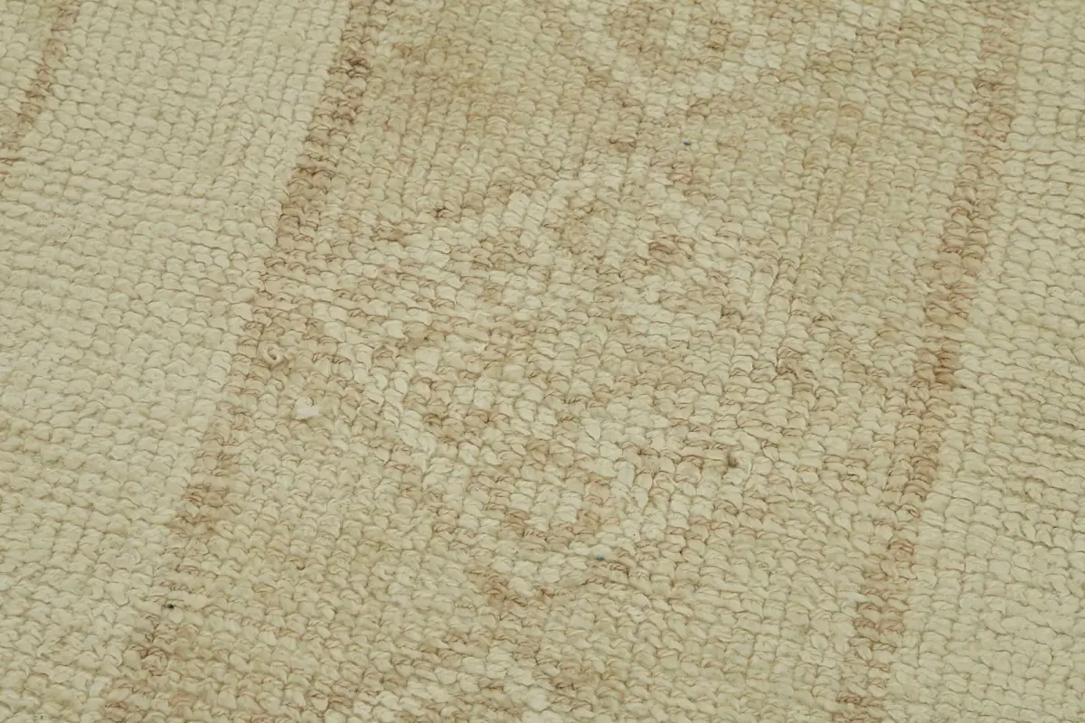 Herki Eskitme Bej Pamuk Üzerine Yün El Dokuma Halı-078x335 - Görsel 5