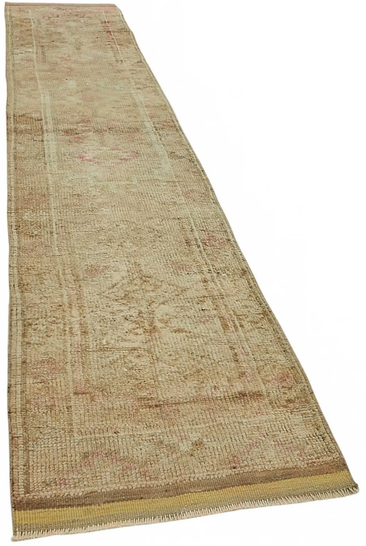 Herki Eskitme Bej Pamuk Üzerine Yün El Dokuma Halı-077x380 - Görsel 2