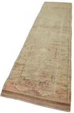 Herki Eskitme Bej Pamuk Üzerine Yün El Dokuma Halı-077x380 - Görsel 3