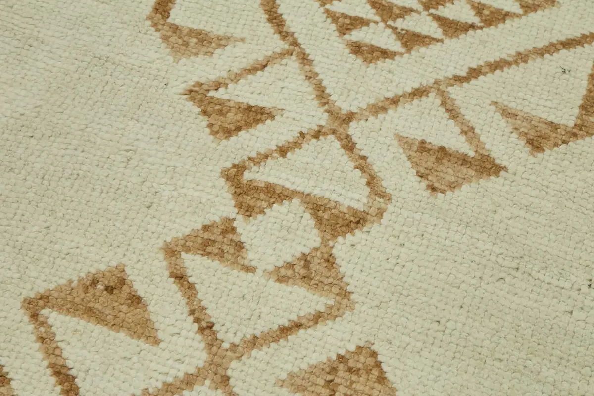 Herki Eskitme Bej Pamuk Üzerine Yün El Dokuma Halı-097x328 - Görsel 5