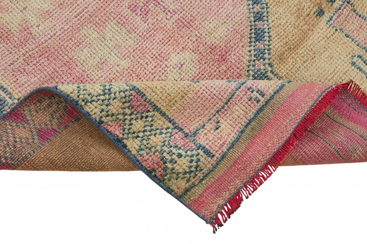 Herki Eskitme Bej Pamuk Üzerine Yün El Dokuma Halı-100x296 - Görsel 6