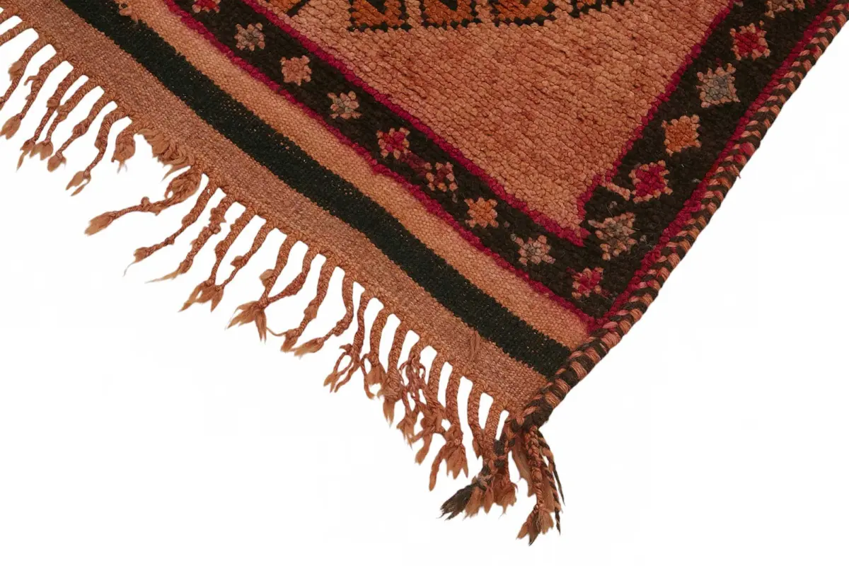 Herki Eskitme Turuncu Pamuk Üzerine Yün El Dokuma Halı-095x405 - Görsel 4