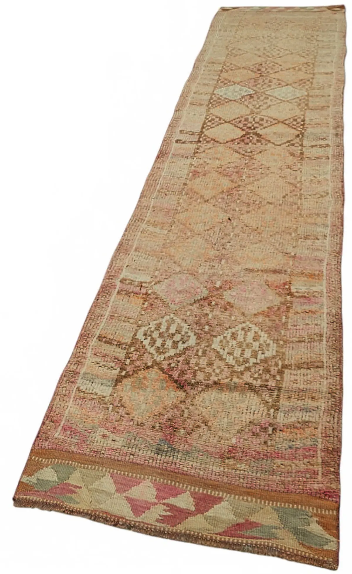 Herki Eskitme Kırmızı Pamuk Üzerine Yün El Dokuma Halı-080x458 - Görsel 3