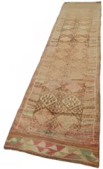 Herki Eskitme Kırmızı Pamuk Üzerine Yün El Dokuma Halı-080x458 - Görsel 3