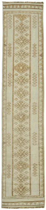 Herki Eskitme Bej Pamuk Üzerine Yün El Dokuma Halı-080x383