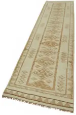 Herki Eskitme Bej Pamuk Üzerine Yün El Dokuma Halı-080x383 - Görsel 3