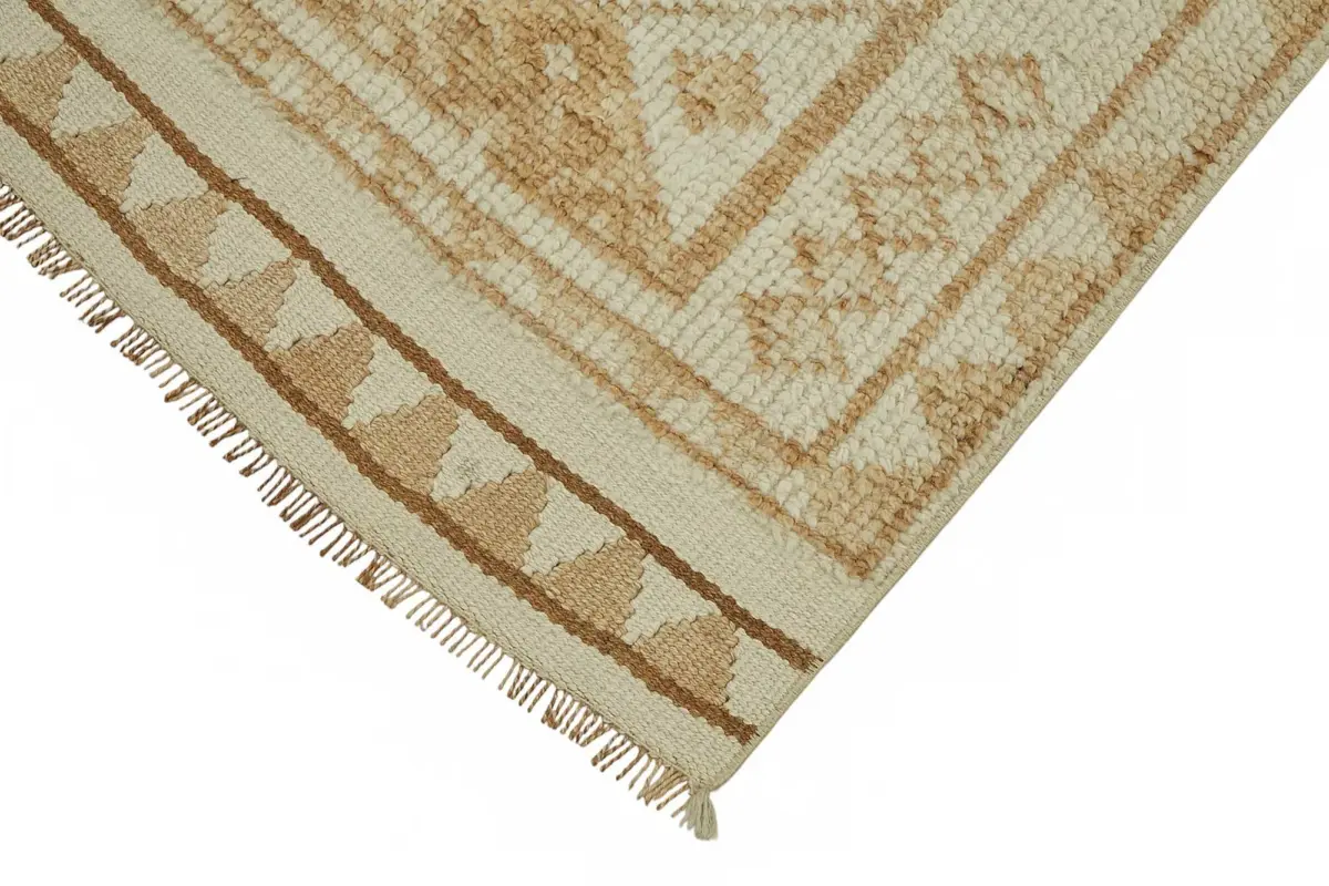 Herki Eskitme Bej Pamuk Üzerine Yün El Dokuma Halı-080x383 - Görsel 4
