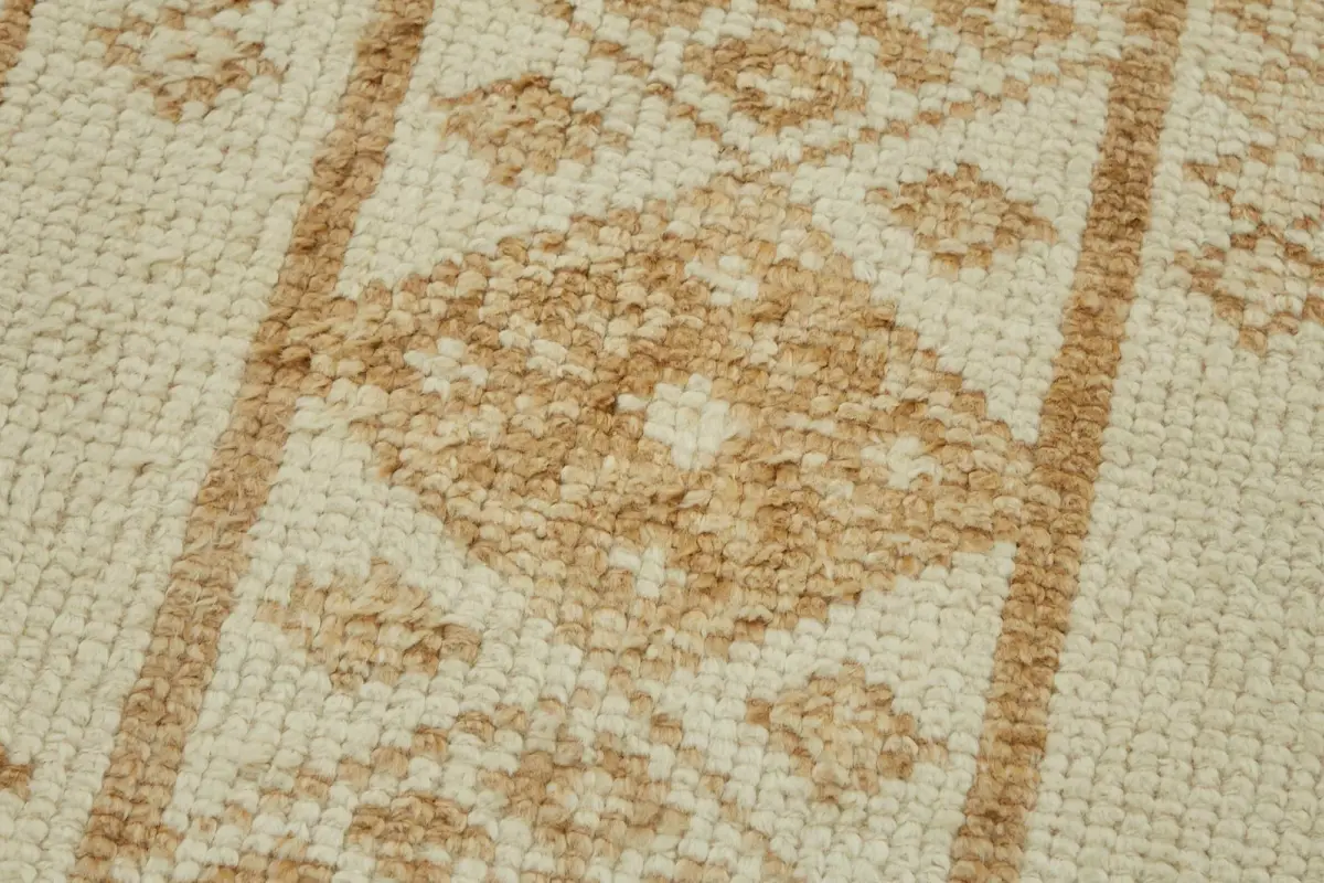 Herki Eskitme Bej Pamuk Üzerine Yün El Dokuma Halı-080x383 - Görsel 5
