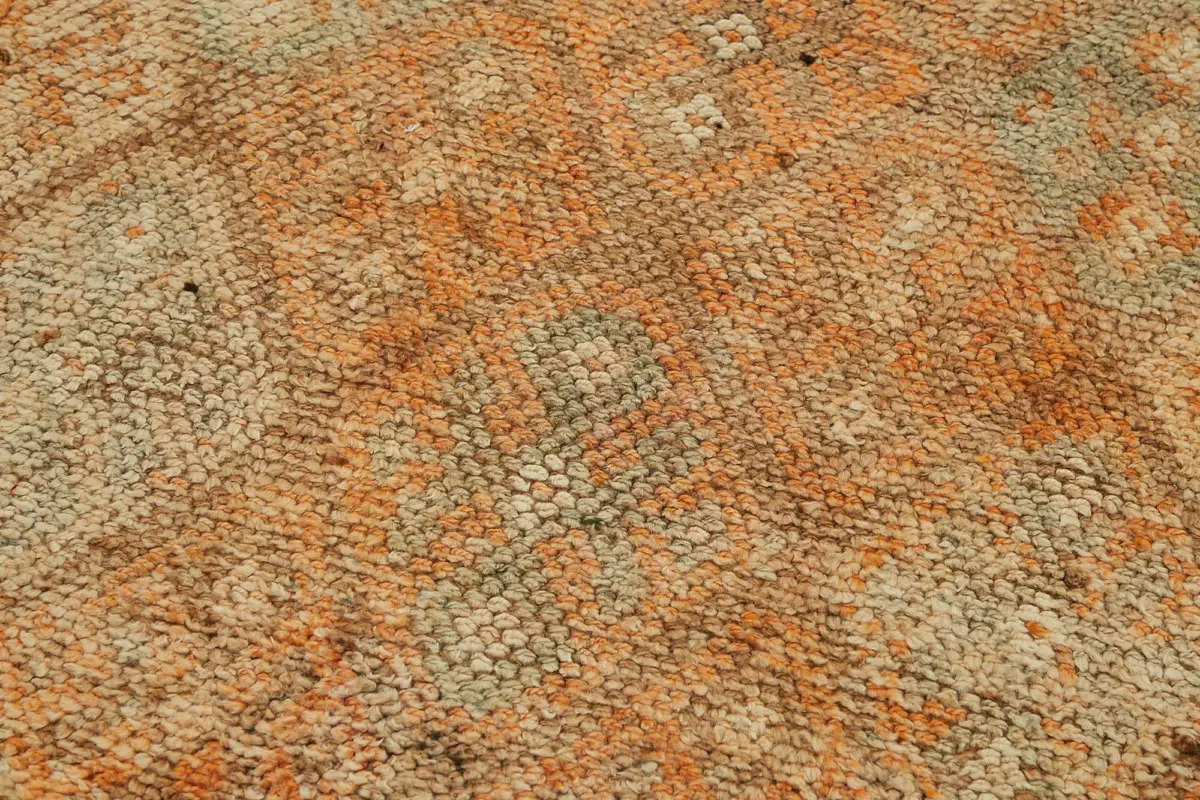 Herki Eskitme Turuncu Pamuk Üzerine Yün El Dokuma Halı-090x420 - Görsel 5