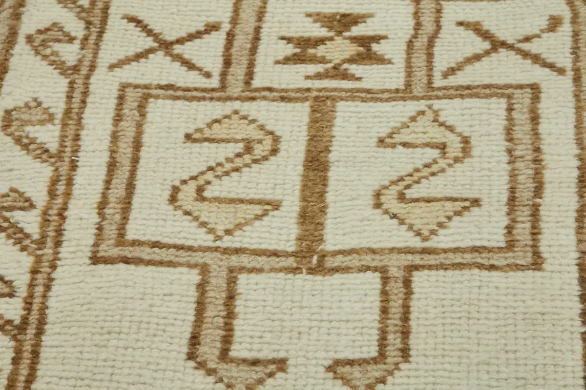 Herki Eskitme Bej Pamuk Üzerine Yün El Dokuma Halı-083x376 - Görsel 5