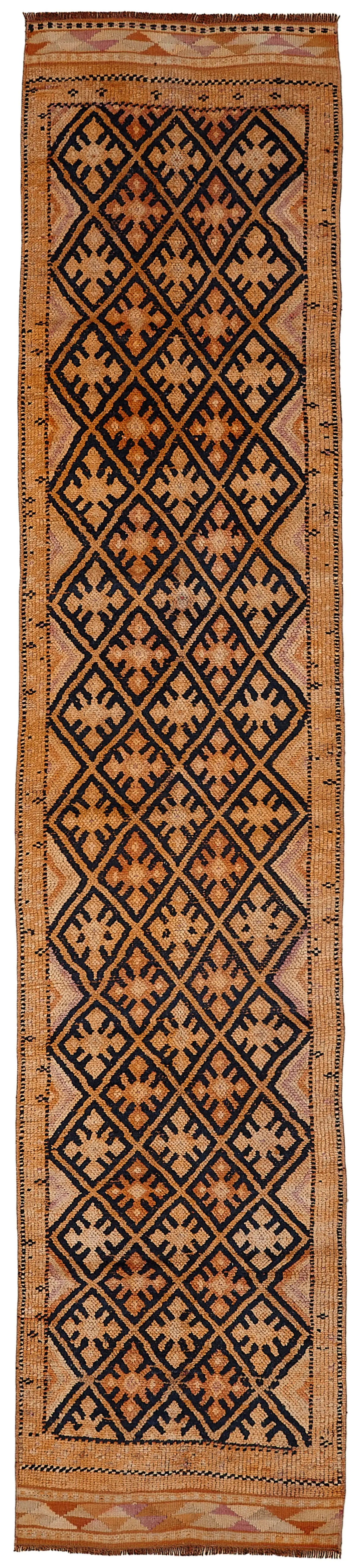 Rc_48505_0_Orange_Oriental_Runner_Rugs Herki Eskitme Turuncu Pamuk Üzerine Yün El Dokuma Halı-083x425 - Görsel 1
