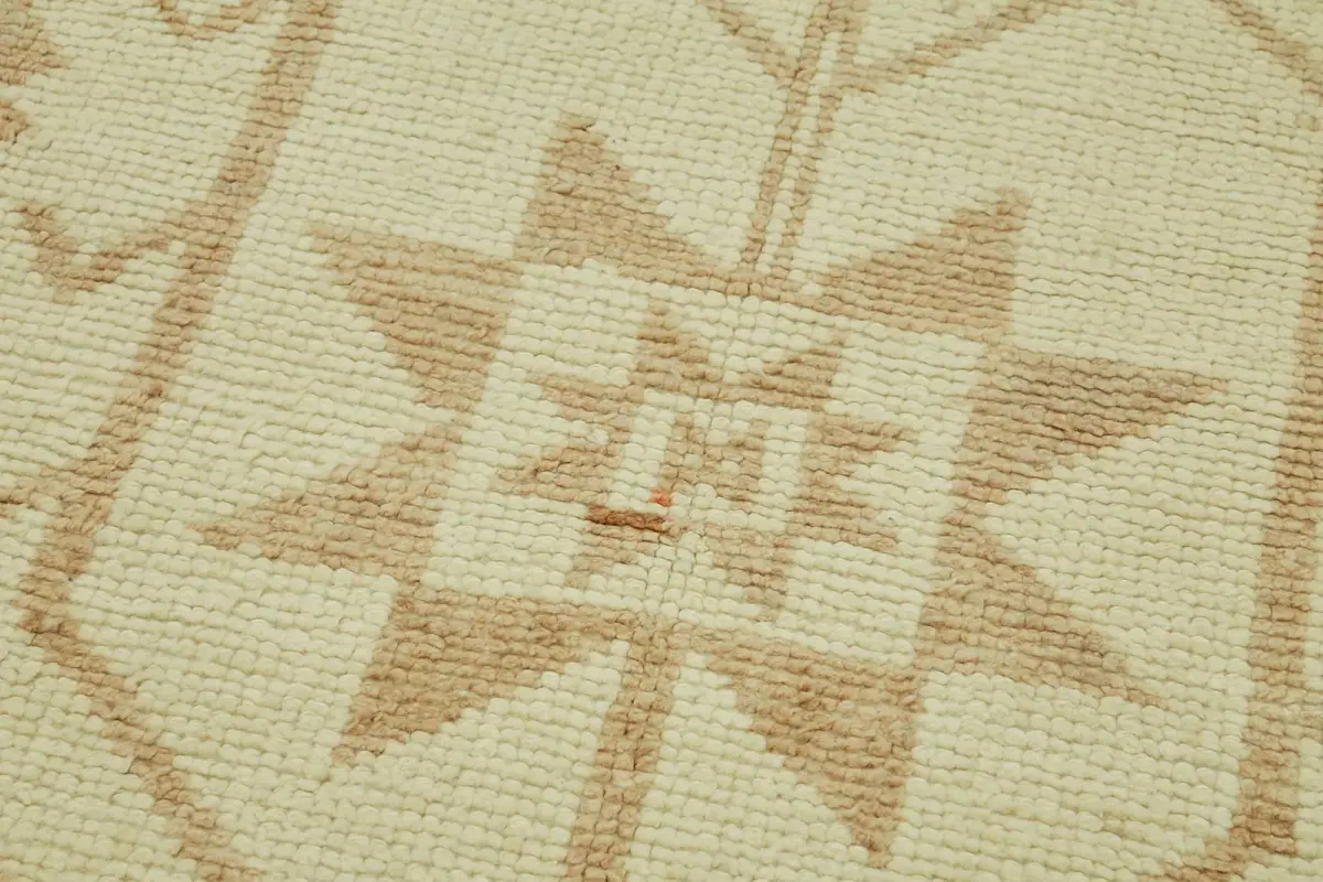 Herki Eskitme Bej Pamuk Üzerine Yün El Dokuma Halı-092x315 - Görsel 5