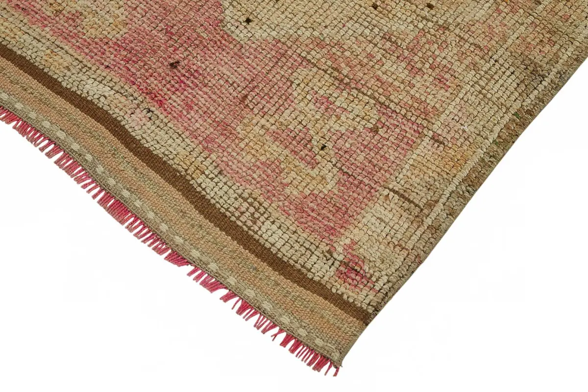 Herki Eskitme Kırmızı Pamuk Üzerine Yün El Dokuma Halı-085x320 - Görsel 4