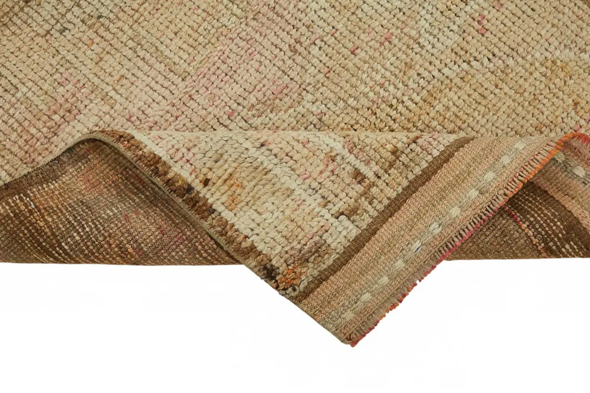 Herki Eskitme Kırmızı Pamuk Üzerine Yün El Dokuma Halı-085x320 - Görsel 6