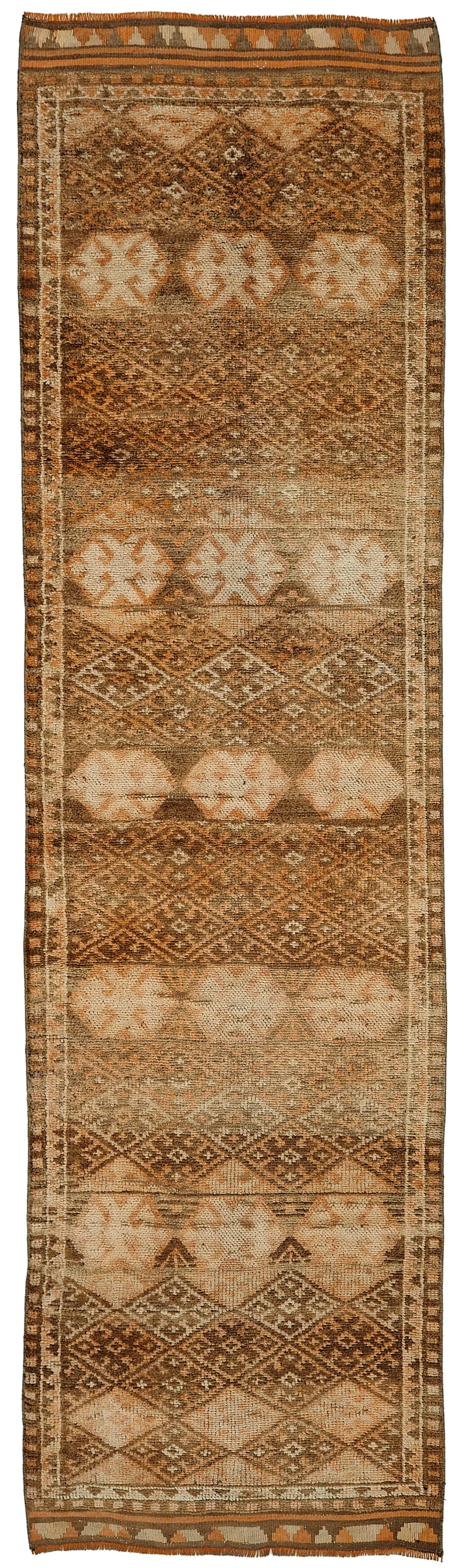 Rc_48511_0_Orange_Oriental_Runner_Rugs Herki Eskitme Turuncu Pamuk Üzerine Yün El Dokuma Halı-092x347 - Görsel 1