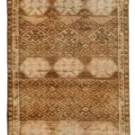 Herki Eskitme Turuncu Pamuk Üzerine Yün El Dokuma Halı-092x347