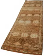 Herki Eskitme Turuncu Pamuk Üzerine Yün El Dokuma Halı-092x347 - Görsel 3