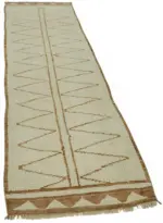 Herki Eskitme Bej Pamuk Üzerine Yün El Dokuma Halı-090x335 - Görsel 2