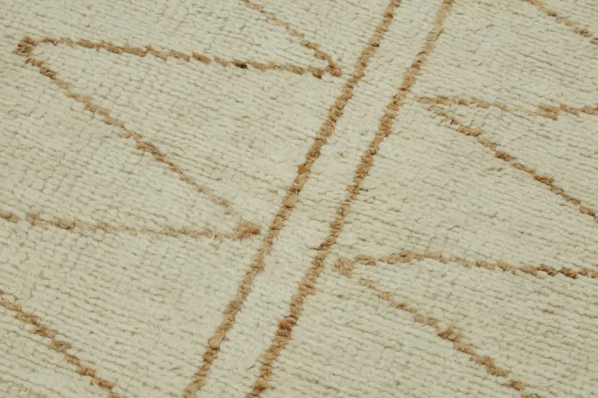 Herki Eskitme Bej Pamuk Üzerine Yün El Dokuma Halı-090x335 - Görsel 5