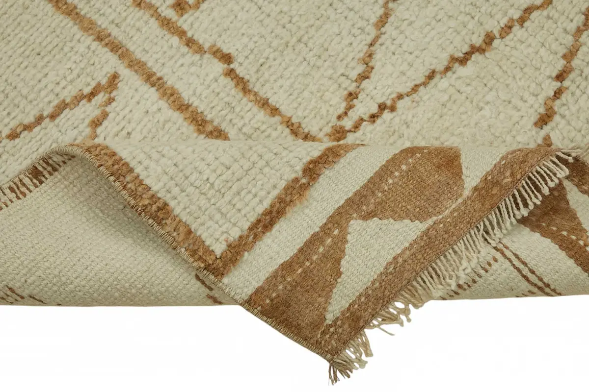 Herki Eskitme Bej Pamuk Üzerine Yün El Dokuma Halı-090x335 - Görsel 6