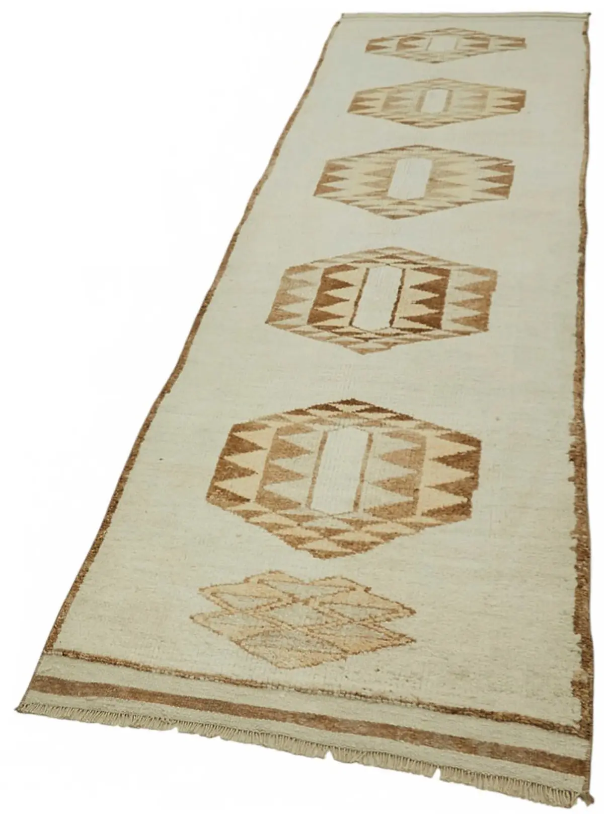 Herki Eskitme Bej Pamuk Üzerine Yün El Dokuma Halı-096x377 - Görsel 3