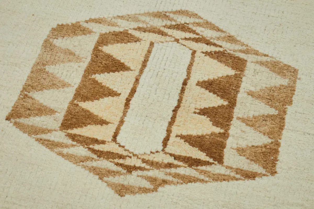 Herki Eskitme Bej Pamuk Üzerine Yün El Dokuma Halı-096x377 - Görsel 5