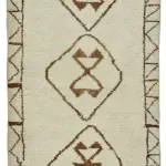 Herki Eskitme Bej Pamuk Üzerine Yün El Dokuma Halı-100x336