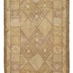 Herki Eskitme Turuncu Pamuk Üzerine Yün El Dokuma Halı-089x338