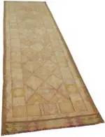 Herki Eskitme Turuncu Pamuk Üzerine Yün El Dokuma Halı-089x338 - Görsel 2