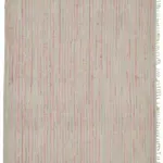 İskandinav Kırmızı Çizgili Pamuk Üzerine Yün El Dokuma Halı-230x307