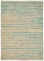İskandinav Multi Renk Çizgili Pamuk Üzerinde Yün El Dokuma Halı-175x250