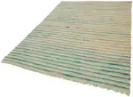 İskandinav Multi Renk Çizgili Pamuk Üzerinde Yün El Dokuma Halı-175x250 - Görsel 3